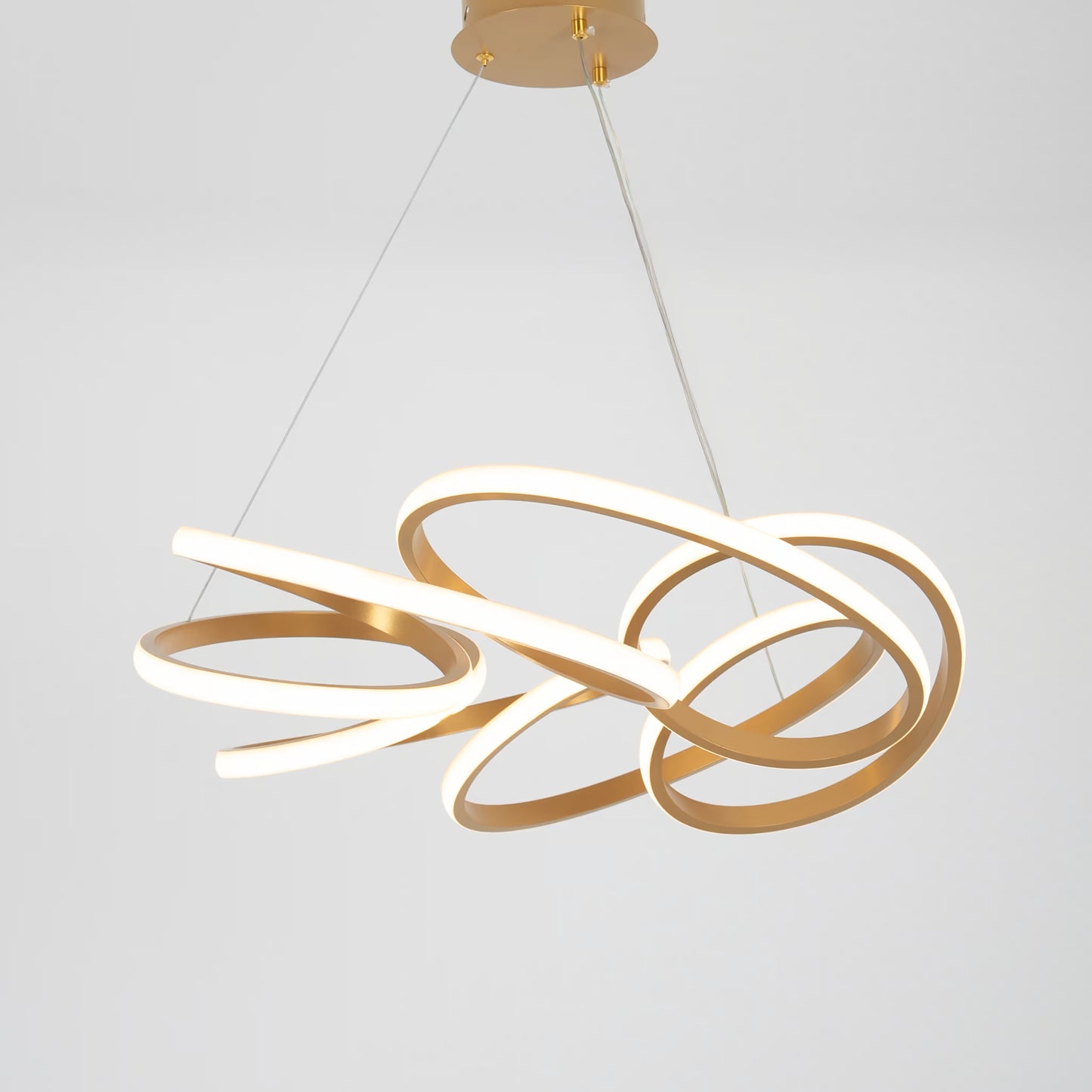 enzo chandelier, gold LED lighting