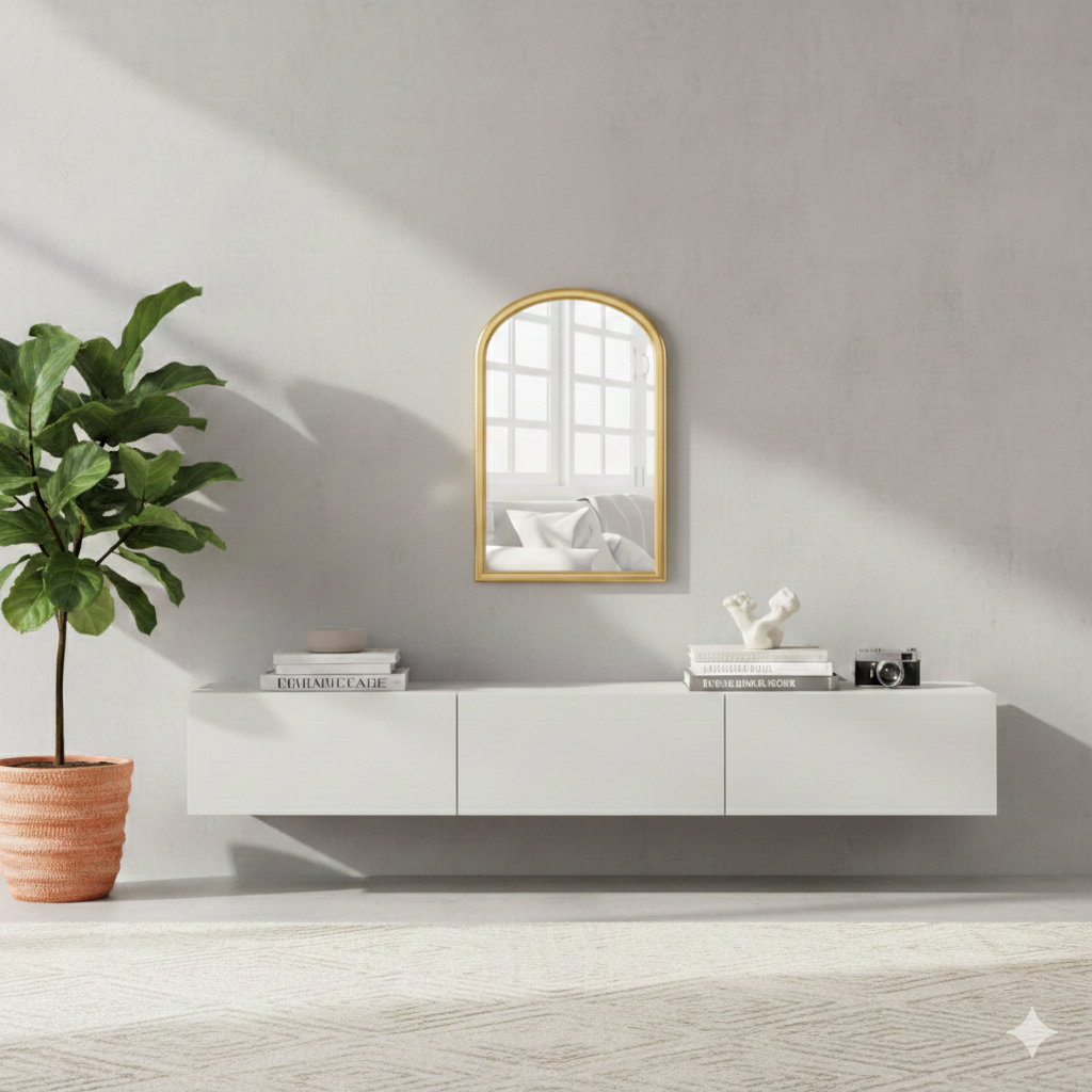 Arched wood Mirror 40*60 Gold \ Black MST- 306