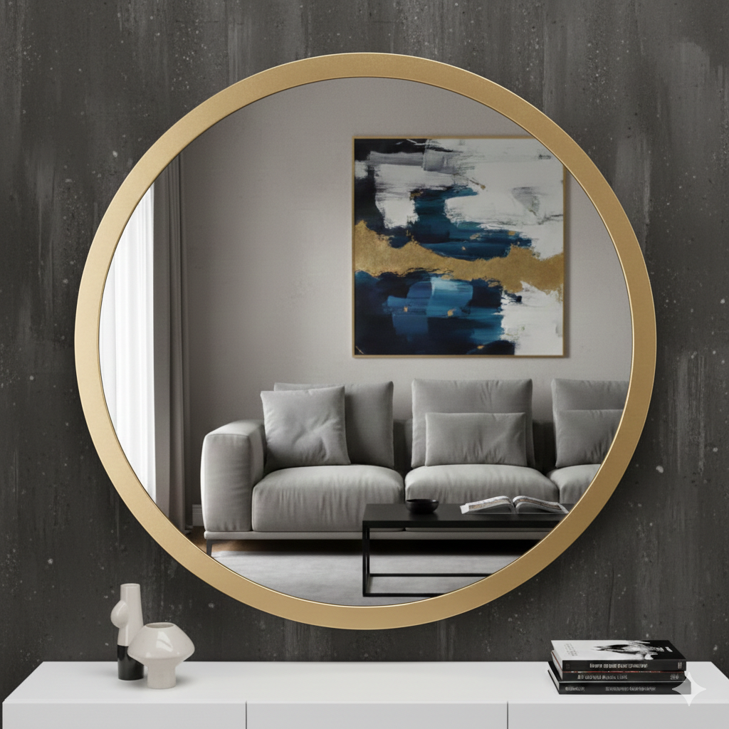 Round Mirror with Gold / Black Frame 50*50 cm MST- 313
