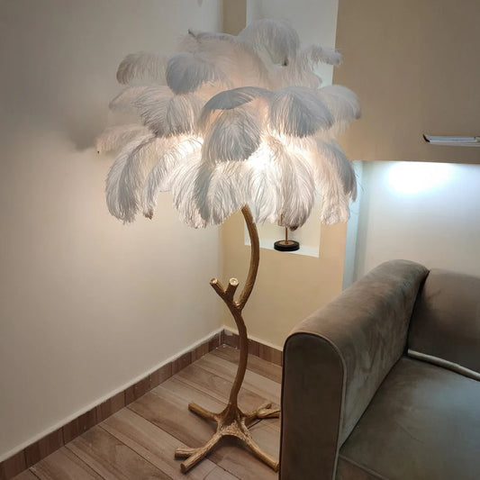 Luxury Feather Floor Lamp Standing Abajour