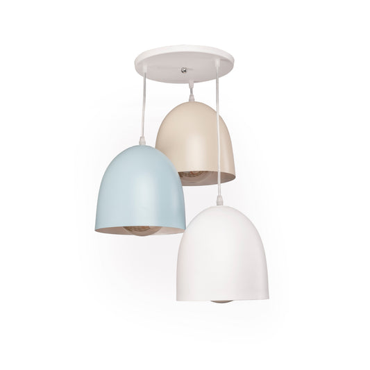 Pillar pendant light, 3 multi-color bulbs