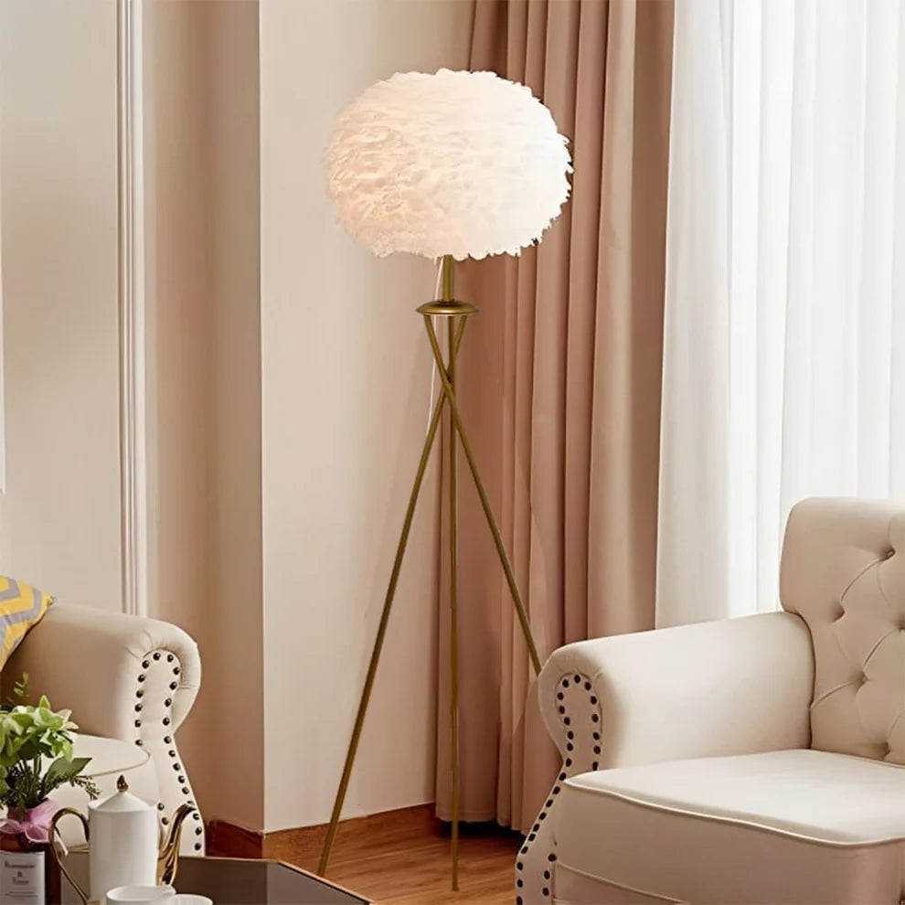 Luxury Feather Floor Lamp Standing Abajour