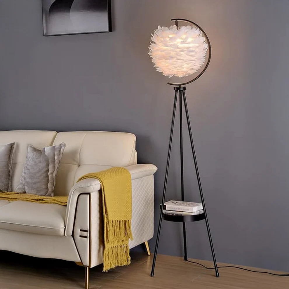 Elegant Feather Floor Lamp