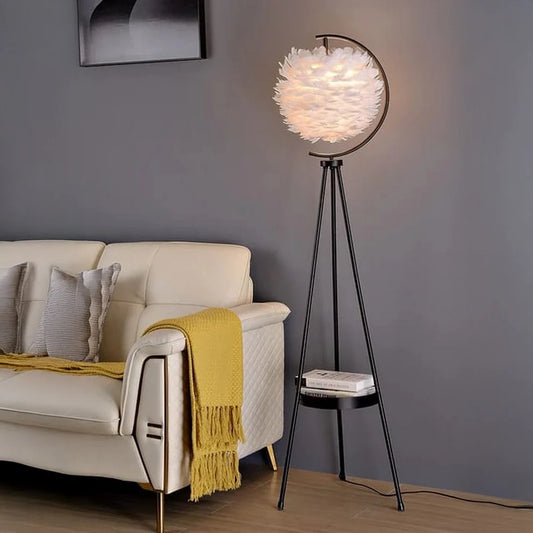 Elegant Feather Floor Lamp