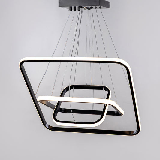 Turia chandelier, black LED lighting