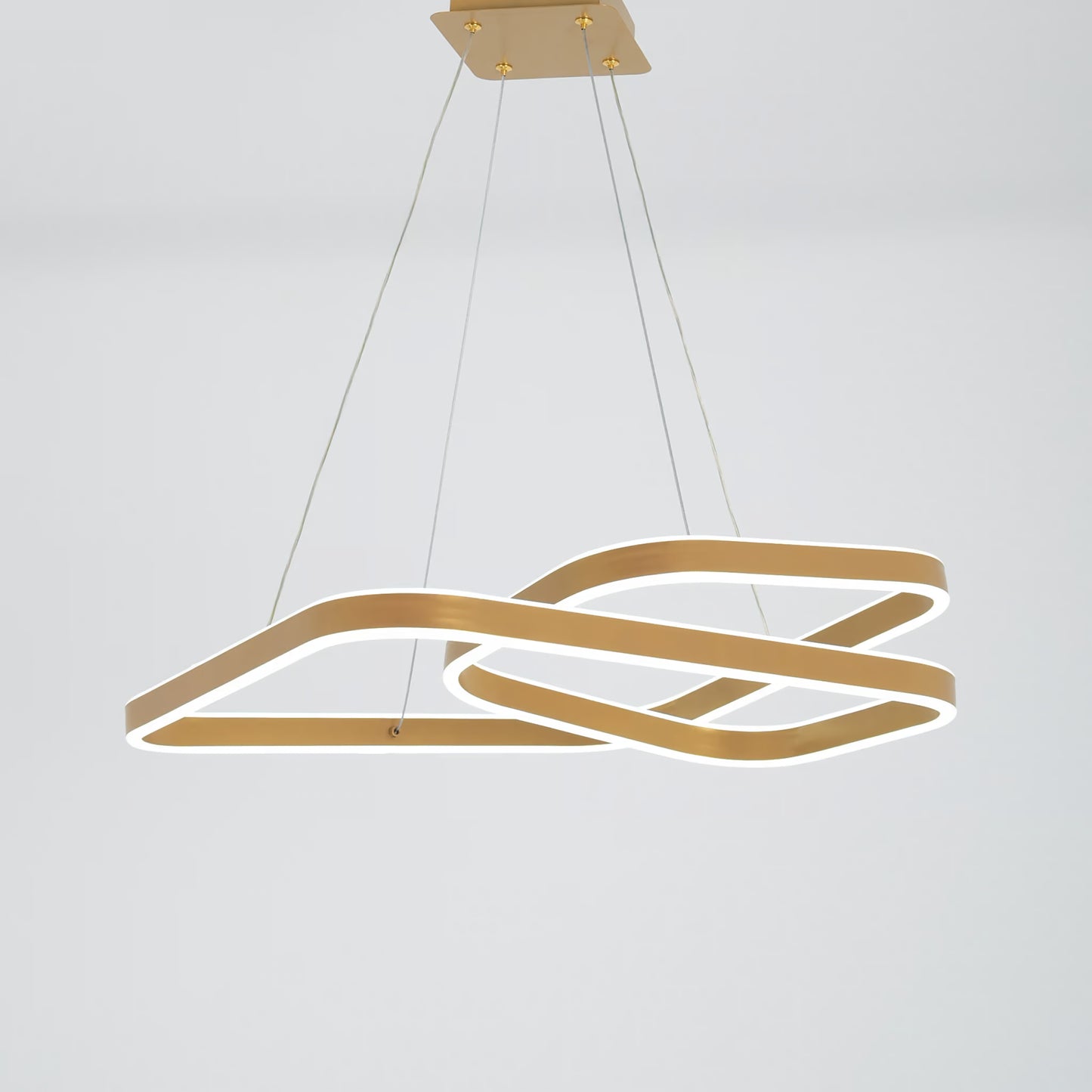 Bella chandelier, gold LED lighting