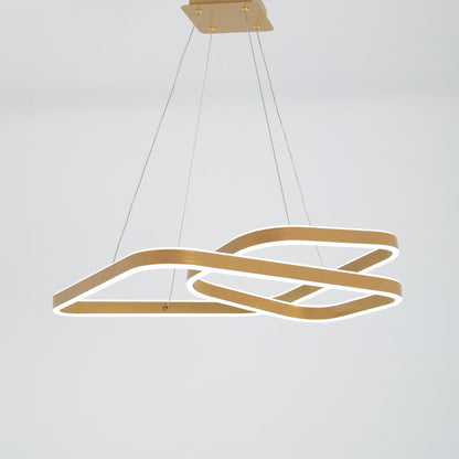 Bella chandelier, gold LED lighting