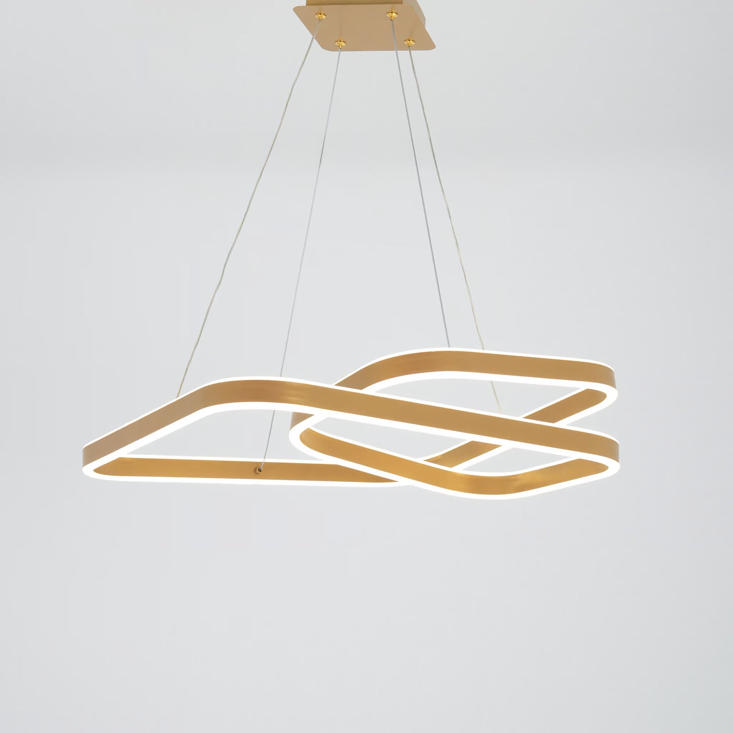 Bella chandelier, gold LED lighting