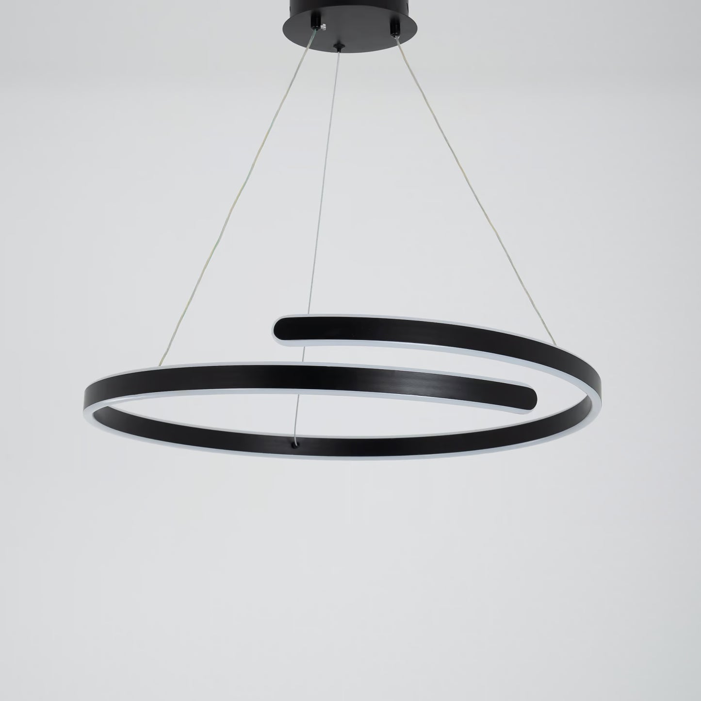 Brio chandelier, black LED lighting