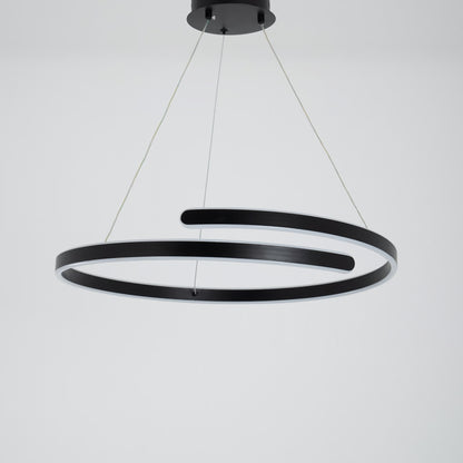 Brio chandelier, black LED lighting
