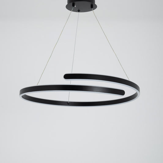 Brio chandelier, black LED lighting