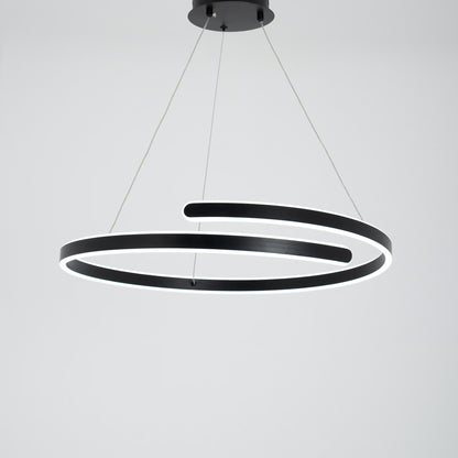Brio chandelier, black LED lighting