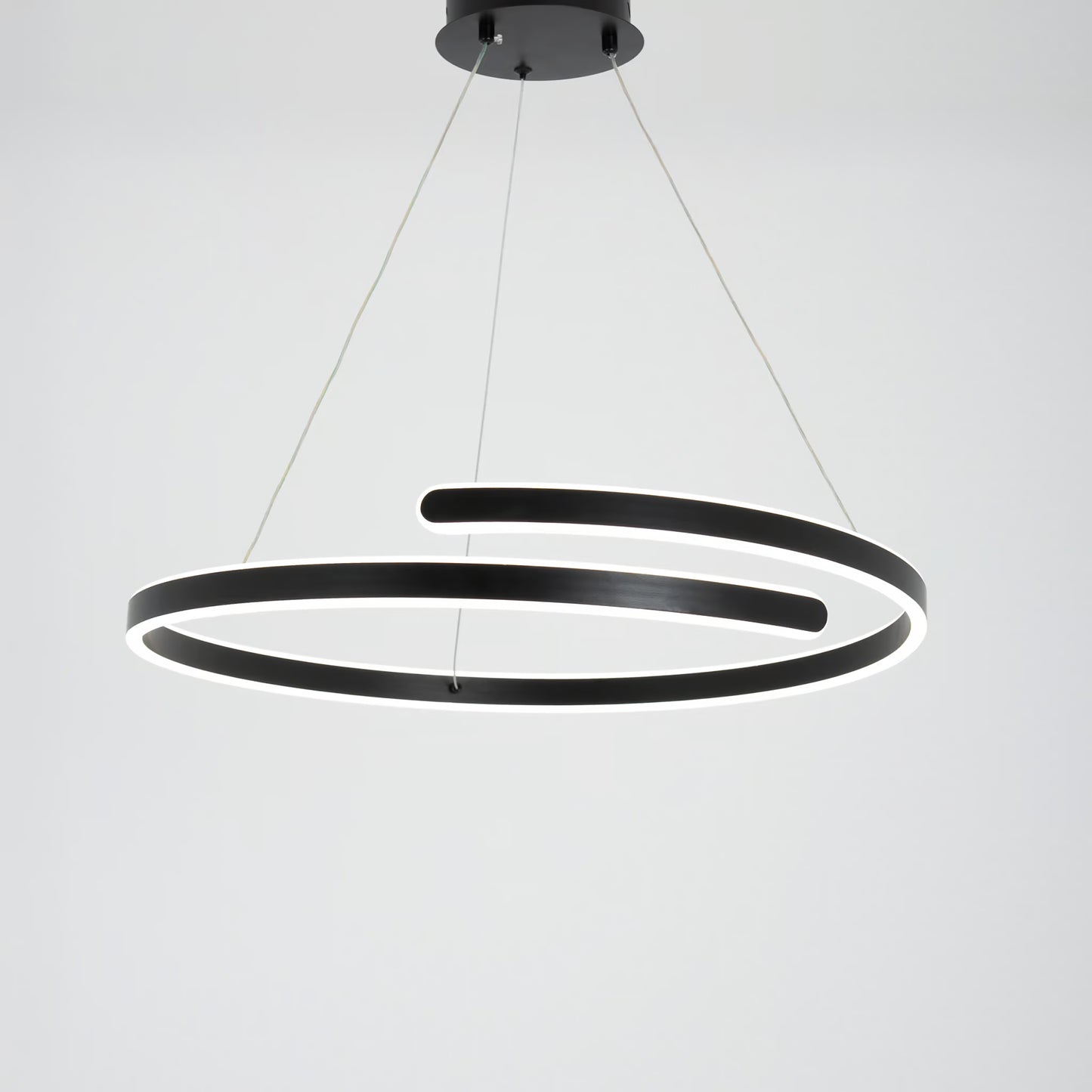 Brio chandelier, black LED lighting