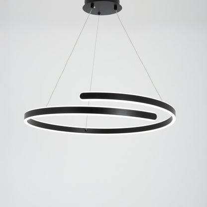 Brio chandelier, black LED lighting