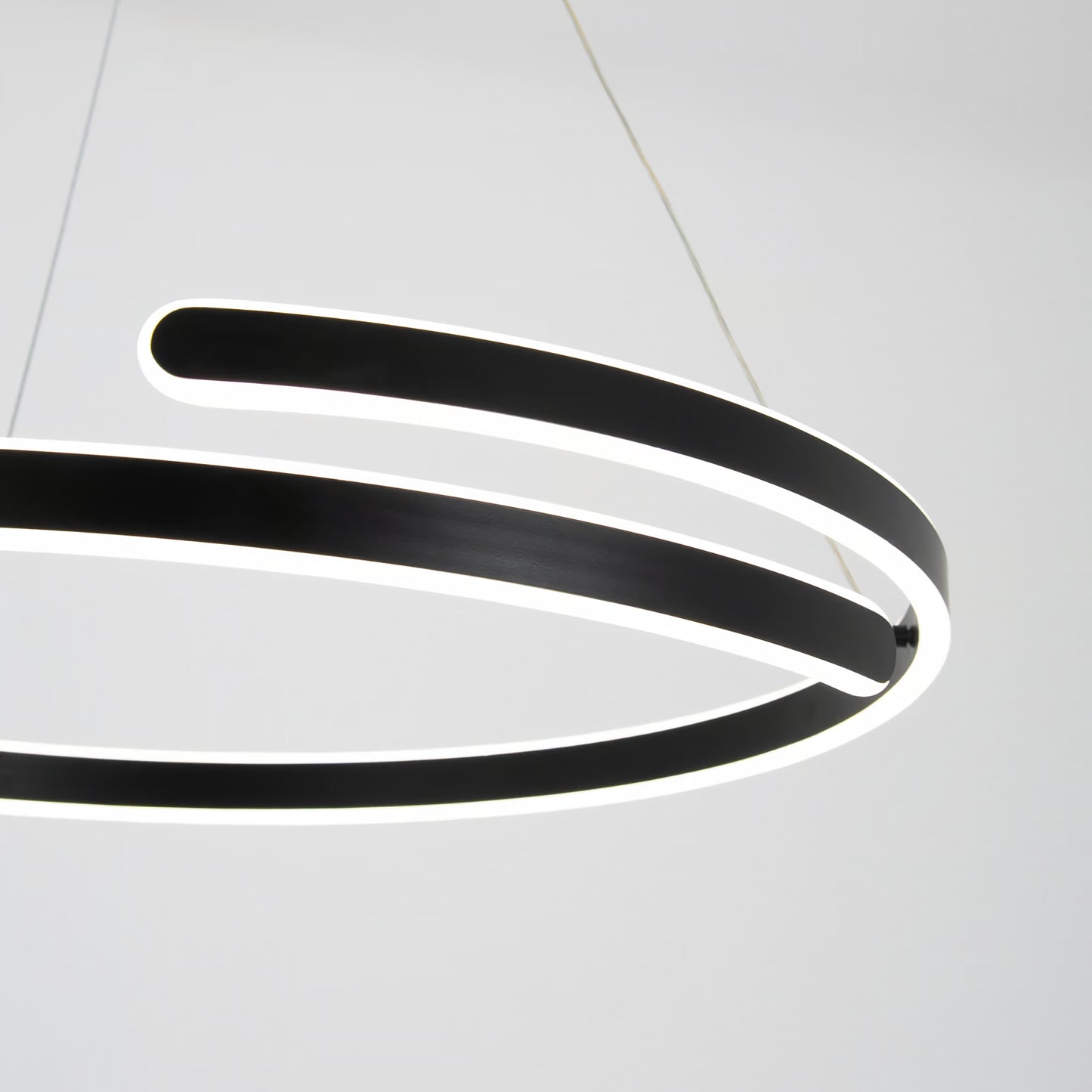 Brio chandelier, black LED lighting
