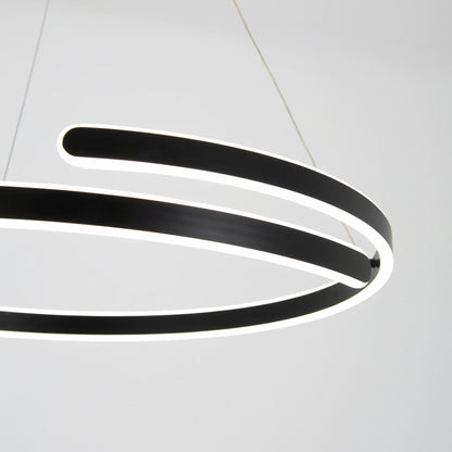 Brio chandelier, black LED lighting