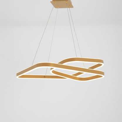 Bella chandelier, gold LED lighting