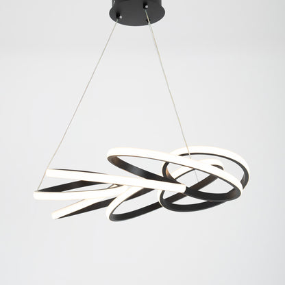 Lucia chandelier, black LED lighting
