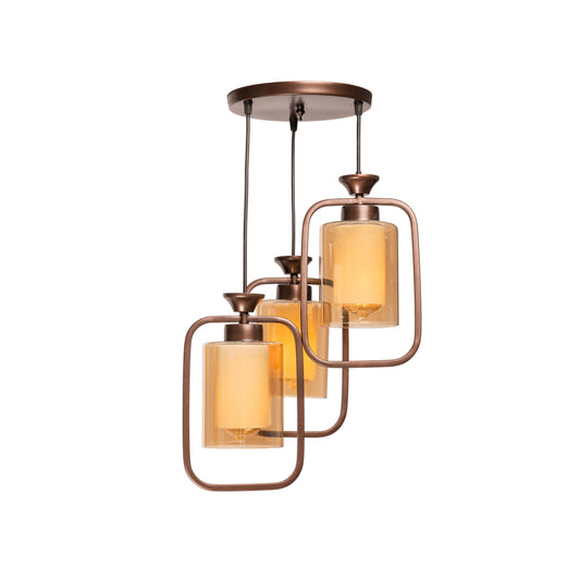 Ziana pendant light, 3 brown bulbs