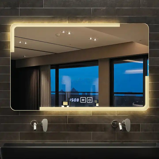 Smart Mirror (Touch,Anti fog, Digital clock) 80*100 cm, Warm(Yellow) LED MST- 314