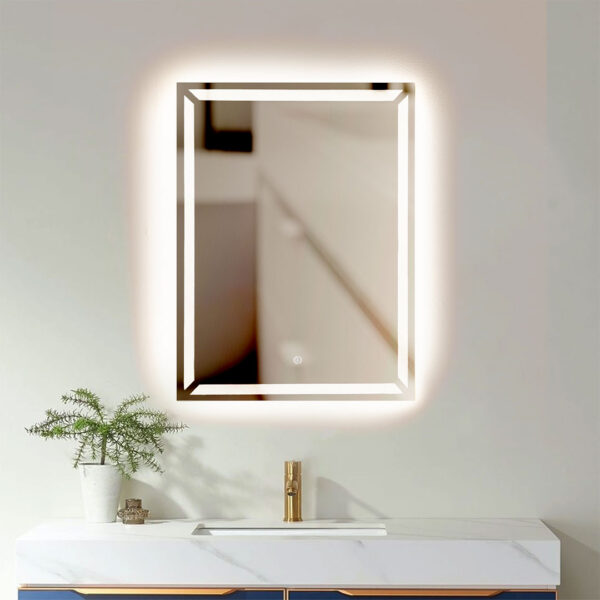 Rectangular  Touch Mirror 60*80 cm, Warm(Yellow) LED MST- 336