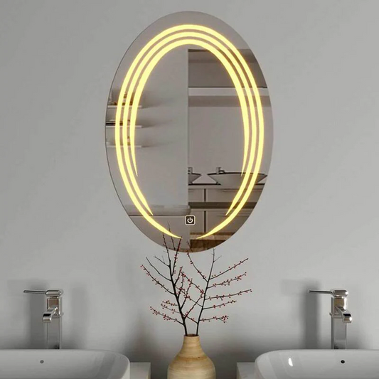 Ovral Touch Mirror , 60 × 80 cm,   Warm(Yellow) LED MST- 337