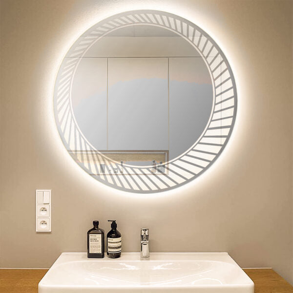Circular  Mirror  & , 60 × 60 cm, Warm(Yellow) LED MST- 349