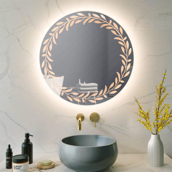 Circular  Mirror  & , 60 × 60 cm, Warm(Yellow) LED MST- 350