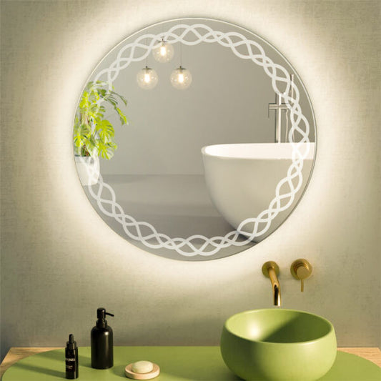 Circular  Mirror  & , 60 × 60 cm, Warm(Yellow) LED MST- 351