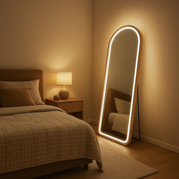 Stand Metal fram Mirror 65*180 Gold, led warm with touch MST- 381