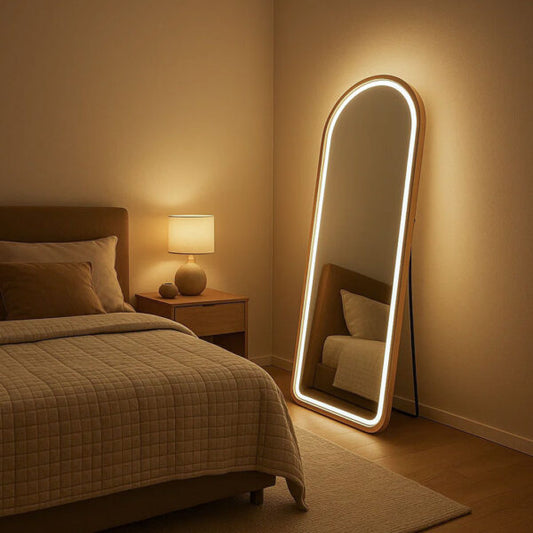 Stand Metal fram Mirror 65*180 Gold, led warm with touch MST- 381