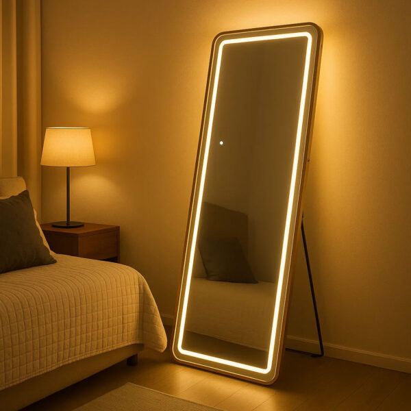 Stand Metal fram Mirror 70*170 Gold, led warm with touch MST- 383