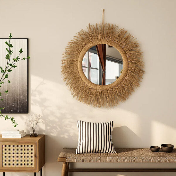 Makramia round mirror MST- 396