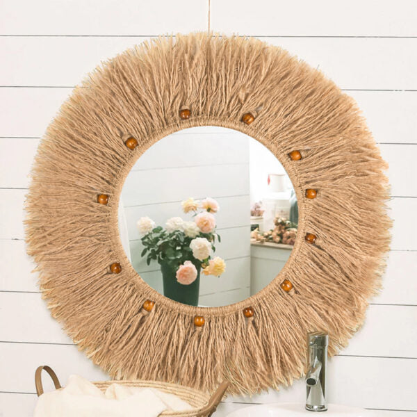 Makramia round mirror MST- 397