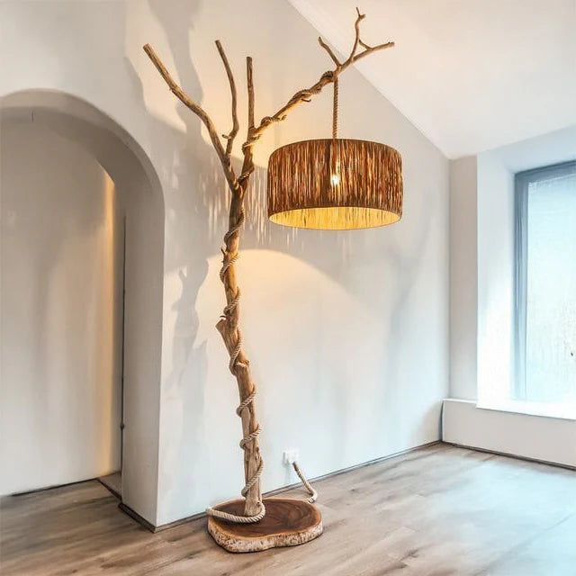 Natural Wood Floor Lamp