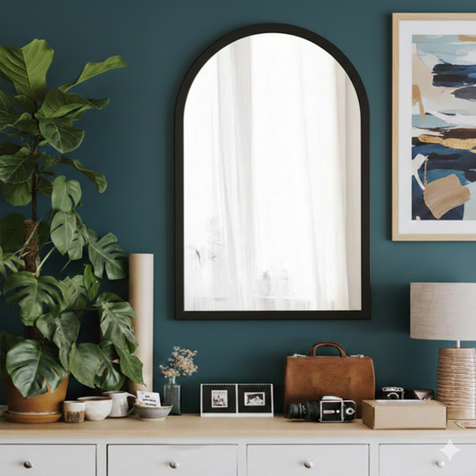 Arched wood Mirror 60*80 Gold\ Black MST- 304