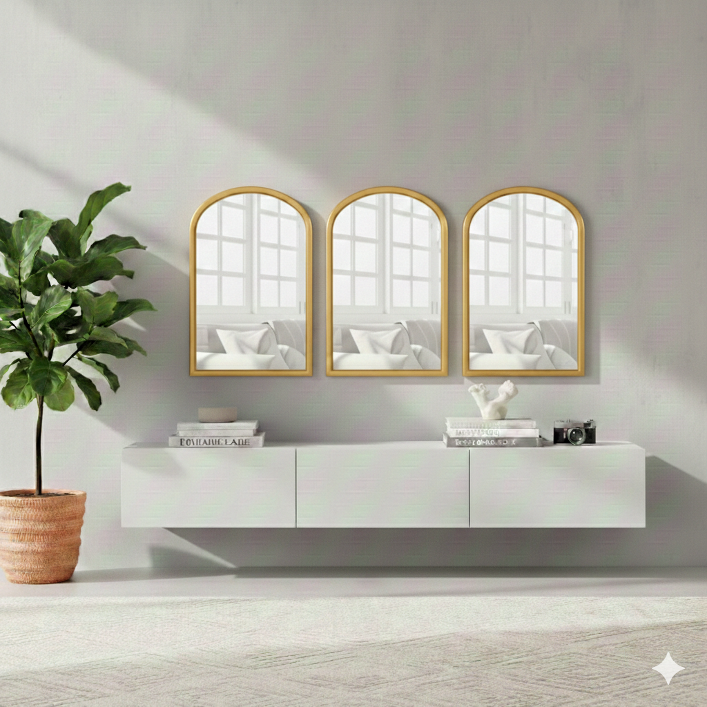 Arched wood Mirror 30*50 Gold  \ Black MST-307