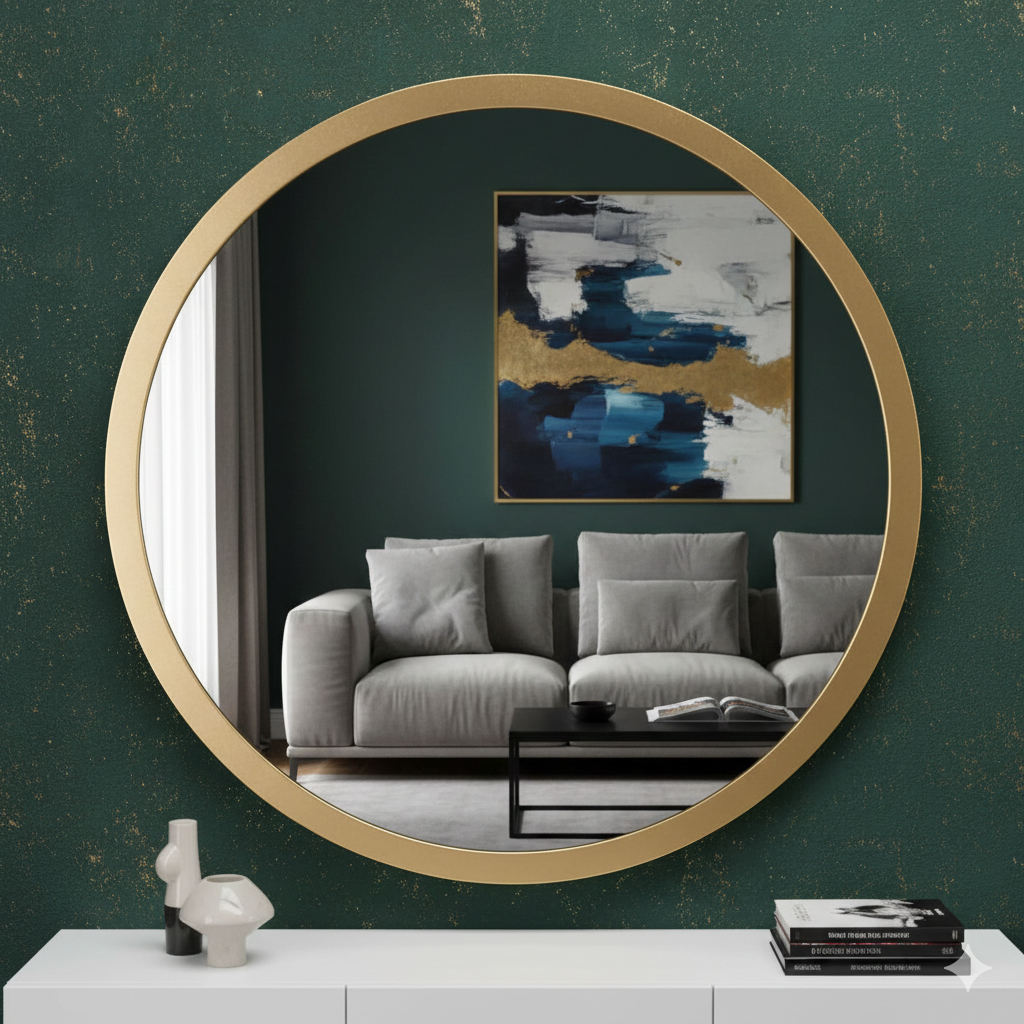 Round  Mirror with Gold Frame 70*70 cm MST- 311