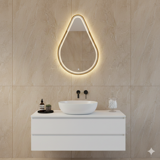 Free shap Metal fram Mirror 60*80 Black \ Gold ,led warm with touch MST- 390
